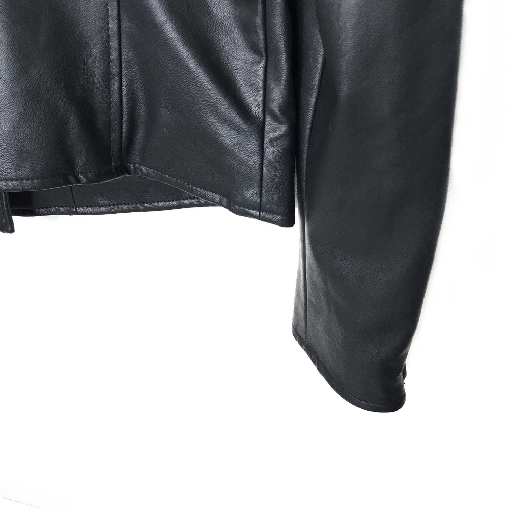 Uniqlo Vegan Faux Leather Biker Moto Jacket M New - Picture 5 of 8